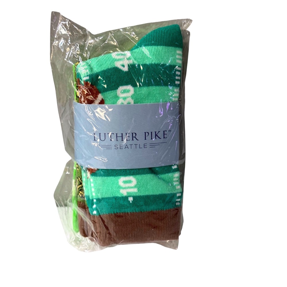 Luther Pike Seattle Mens Sports Crew Socks Football Soccer Green Multi Pack NEW